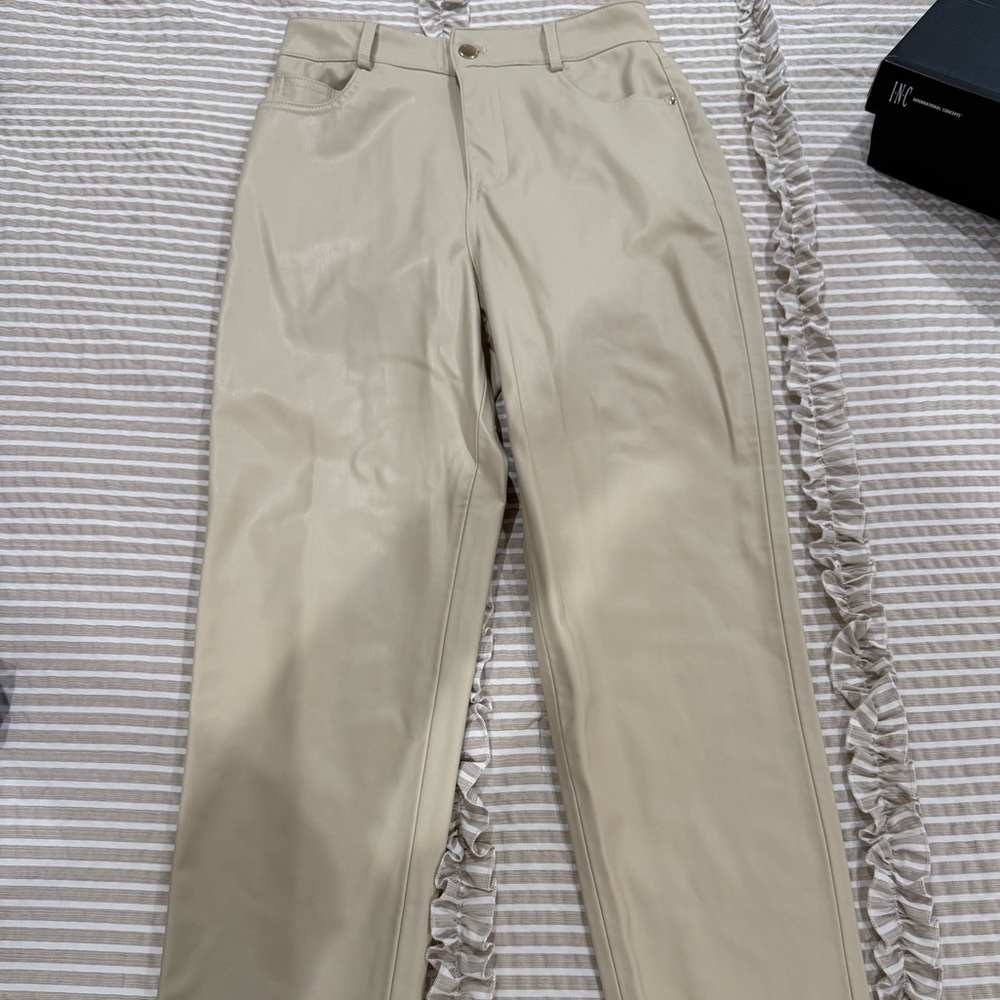 Zara Women’s Cream Leather Pants